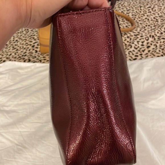 Hobo Maroon Patent Leather three Compartment Satchel/Crossbody - Picture 13 of 13